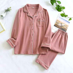 Conjunto de Ropa de Dormir Térmica para Mujer, Talla Regular, 100% Algodón, Camisa con Botones y Pantalones, Precio Bajo, Colección de Verano, 2 Piezas - Product Image 4