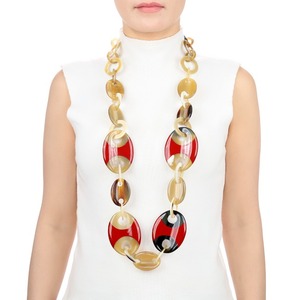 Cadeau de mode pour femmes de haute qualité poli ambre miel couleur naturel corne de buffle collier bijoux de Style Animal - Product Image 1