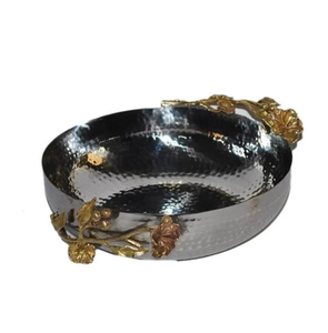 Bol en acier inoxydable pour table de bricolage Meilleure vente Support de base en feuille Vente à chaud Bol de service en acier - Product Image 3