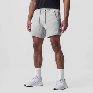 Style européen américain Short décontracté en coton à séchage rapide pour hommes, taille moyenne élastique solide, exercice de basket-ball, poches en toile - Product Image 3
