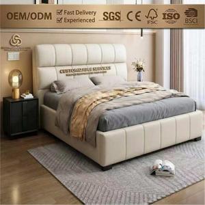 Pronto per la Spedizione: Letto Matrimoniale in Vera Pelle Italiana di Lusso Leggero, Struttura KD, Mobili per Camera da Letto, Letto con Contenitore a Gaslift, OEM - Product Image 1