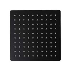 Soffione doccia quadrato con braccio doccia nero opaco per bagno e sanitari - Product Image 1