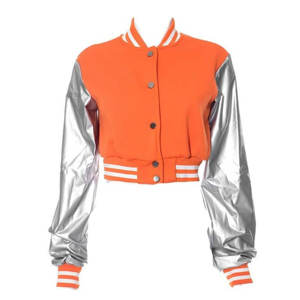 Personalized <b>Women</b> Baseball <b>Jacket</b> Casual Highschool Letterman Style Fall Fashion Shiny Cropped Bomber <b>Jackets</b> - Product Image 5