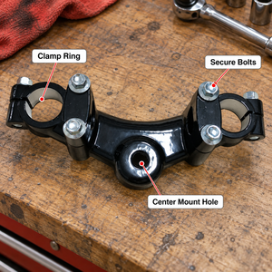 Support de <span class=keywords><strong>fourche</strong></span> supérieur triple pour <span class=keywords><strong>moto</strong></span> Suzuki GN125 125cc, noir - Product Image 3