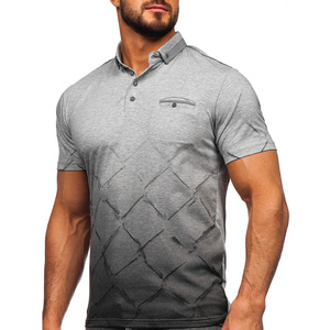 Polos transpirables de alta calidad para hombre con manga corta, último estilo, cuello vuelto, estampado sólido, novedad de verano - Product Image 3