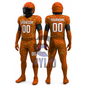 ชุดเครื่องแบบฟุตบอลอเมริกัน OEM เสื้อเจอร์ซีย์และกางเกงออกแบบได้เองสำหรับทีมคลับโรงเรียนลีก | ชุดกีฬาโพลีเอสเตอร์น้ำหนักเบา - Product Image 3