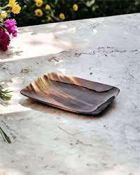 Bandeja de servicio de cuerno de vaca de búfalo de lujo para Decoración de mesa de hogar bandejas de servicio de comida de cuerno de la mejor calidad Color Natural para Cocina - Product Image 2