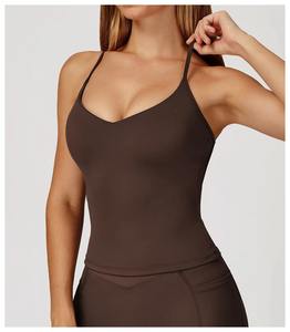 เสื้อกล้ามโยคะแบบไร้ตะเข็บ ระบายอากาศได้ดี สั่งทำขายส่งได้  โลโก้ด้านหน้า ตัดสี ด้านหลังเรียบง่าย กระชับ เหมาะสำหรับออกกำลังกาย วิ่ง - Product Image 4