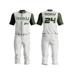 Jersey de béisbol con cuello en V de alta calidad, uniforme con logotipo personalizado impreso de talla grande, conjuntos de ropa deportiva transpirable antibacteriana de secado rápido - Product Image 3