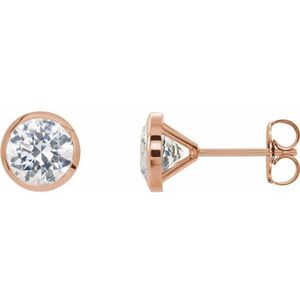 Pendientes de Diamantes con Engaste Redondo en Oro de 14K/18K Estilo Cóctel, Forma de Bola para Fiesta, Tecnología de Incrustación en Oro Amarillo y Rosa - Product Image 1