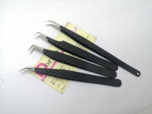 แหนบต่อขนตาสีดำติดฉลากส่วนตัวด้ามเพชรสแตนเลส45องศาปริมาณ90องศา - Product Image 6