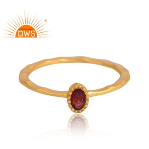 New Design 925 Sterling <b>Silver</b> 18K Gold <b>Plated</b> Natural Garnet Gemstone Ring Demi Fine Jewelry for Women Gift for Her - Product Image 3