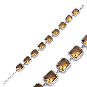 Sultanita 13x15mm Baguette diseño racimo pulsera venta al por Mayor turco hecho a mano 925 joyería fina de plata esterlina - Product Image 3