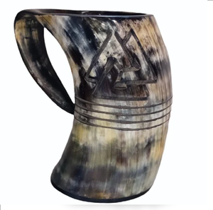 Taza de cuerno de búfalo Natural pulido con diseño de mango cómodo Taza Lager Buffalo Norse Drinking Viking Horn Mug al por mayor - Product Image 6