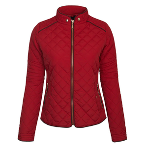 Chaqueta acolchada transpirable de alta calidad para mujer para primavera Color sólido lona doble botonadura invierno cremallera diseño de moda - Product Image 6