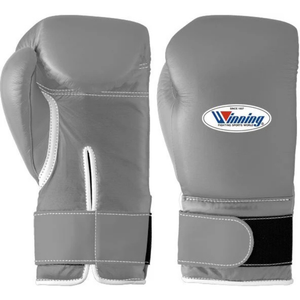 Gants de boxe professionnels en cuir gris avec fermeture velcro au poignet, gants d'entraînement et de sparring pour hommes et femmes - Product Image 1