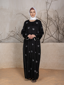 Luxe 100% Polyester Tik Tok Tissu OEM ODM Abaya Broderie Bowknot - Product Image 2
