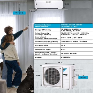 Système de climatisation et de chauffage sans conduit Daikin-Style 12000 BTU 18 SEER2 R32 avec fixation murale, fabrication OEM en gros - Product Image 2