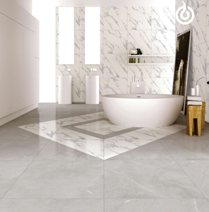 กระเบื้องปูพื้น/ผนังพอร์ซเลนขัดเงาสีขาว ขนาด 600x600 มม. ดีไซน์ทันสมัย คุณภาพเกรด AAA พร้อมคุณสมบัติกันความร้อนและทนไฟ - Product Image 3