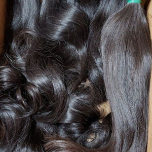 Extensions de cheveux vierges non traités, 100% vierges, brésiliennes, naturelles, provenant d'un seul donneur, tissage à la machine, double trame, toutes les couleurs disponibles - Product Image 1