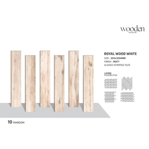 Royal Wood Sandal 200x1200mm Glazed Porcelain Wood Strip Tiles Grade India Factory Direct Supply - Product Image 4