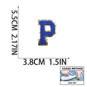 2024 unisexe personnalisable haute qualité tissu patchs mode brodé coudre Logo modèles Alphabet lettres coeur fleur ODM - Product Image 3