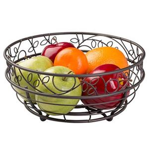 Porte-fruits en métal de couleur noire avec treillis métallique Bol créatif conçu pour servir les fruits Décoration de table Cuisine Essential Fruit Drainer - Product Image 6