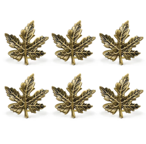 Porte-anneau de serviette en acier inoxydable écologique de style américain de feuilles d'or de luxe pour les mariages dîners à collectionner - Product Image 4