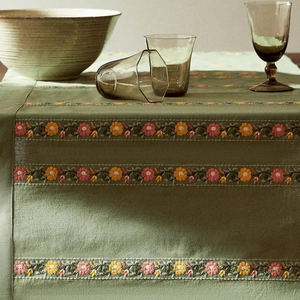 Camino de mesa hecho a mano cómoda bufanda Rectangular Casa de Campo caminos de mesa para decoración del hogar fiesta de vacaciones OEM hecho en Vie - Product Image 1