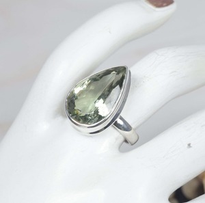 Améthyste verte Bague en argent sterling 925 avec pierres précieuses Bijoux faits à la main Mois de février Pierre de naissance Forme ovale Cadeau pour Noël - Product Image 2