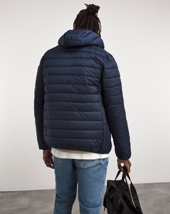 OEM personalizado chaqueta de invierno para hombre último diseño azul marino acolchado cremallera cierre soporte cuello serigrafiado chaqueta acolchada - Product Image 6