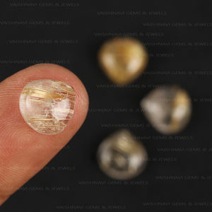 หินควอตซ์สีทองรูปหัวใจขนาด10x10มม. อัญมณีทรงหลวมสำหรับทำเครื่องประดับ - Product Image 2