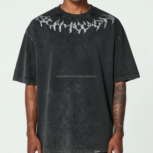 T-shirt oversize en coton satiné pour homme, style smoking, maille haute densité pour streetwear premium, séchage rapide, logo personnalisé, OEM - Product Image 2