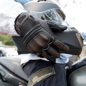Gants de moto à doigts entiers Offre Spéciale Gants de course de motocross en cuir véritable avec fonction d'écran tactile pour le sport et le cyclisme - Product Image 3