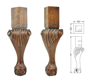 EFS Hig Quality Solid Wooden Queen Anne Furniture <b>Leg</b> with Tiger Claw - Carved Furniture Parts <b>for</b> Coffee Table <b>Leg</b> - Product Image 4