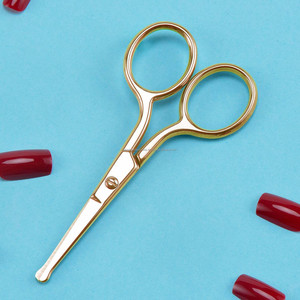 Gold Mini Makeup Beauty Scissors Round Tips Nose Eyebrow Moustache <b>Beard</b> Facial Hair Scissors Stainless Steel Blade Custom - Product Image 5