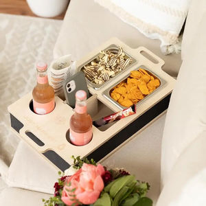 Деревянная деревянная коробка для хранения пива и закусок Ручная стирка для напитков и закусок на диване - Product Image 3