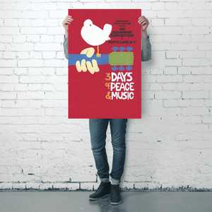 Póster de Woodstock de estilo moderno, 3 días de paz y música, arte de pared en lienzo - Product Image 3