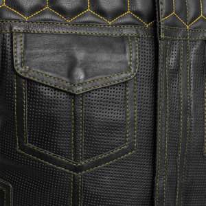 Gilet en cuir de style club pour hommes, avec fermeture à boutons, gilet sans manches en faux cuir, veste de motards, veste fabriquée au Pakistan - Product Image 4