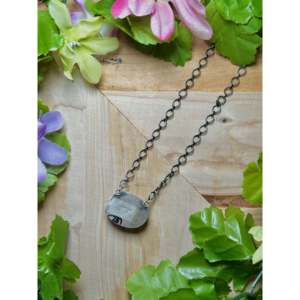 Collier Navajo New Lander en Variscite, Argent Sterling Plaqué Or, Chaîne Corde, Forme Fleur, Diamant et Perle, Idéal Cadeau pour Fêtes - Product Image 3