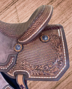 Venta caliente Nuevo tipo barril de sillín de cuero con palanquilla trasera y tachuela de caballo de circunferencia trasera ancha cuero genuino hecho a mano - Product Image 3