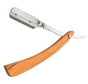 มีดโกนตรงสำหรับผู้ชายมีดโกนสแตนเลสสีทึบมีดโกนหนวดสำหรับช่างตัดผมแบบใหม่ - Product Image 3