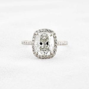 250 Ct or allongé coussin coupe laboratoire cultivé diamant bague de fiançailles coussin Halo mariage anniversaire cadeau pour les femmes Moissanite J - Product Image 1