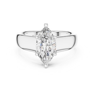 Anillo Solitario de Moissanita con Corte Marquesa de 2.0 ct, Plata de Ley 925, 6 Puntas, Anillo de Compromiso, Joyería para Bodas y Aniversarios - Product Image 2