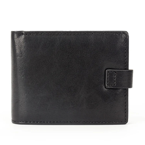 <b>Men's</b> Genuine Leather Slim <b>Wallet</b> With Striped Lining Fold Closure Card Holder Short Length Minimalist Design - Product Image 5