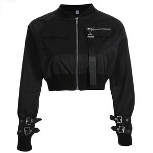 Custom Street Wear Moda Sublimación Imprimir Logo Satén Chaqueta Bomber Diseño personalizado Chaqueta de las mujeres - Product Image 6