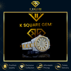 Montre à bracelet en diamant moissanite résistante à l'eau, à quartz automatique, en acier inoxydable, analogique, de luxe, unisexe, très demandée - Product Image 6