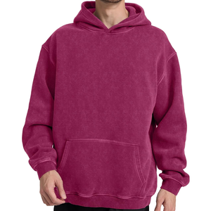 High Quality Custom Printed Embroidered Breathable Stone Acid Washed Men's Pullover Hoodie 100% Cotton 500 GSM Eco-Friendly - Product Image 2