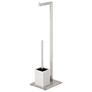 Set da pavimento MSV in acciaio inossidabile bianco, 22 x 18 x 70,5 cm - Product Image 1