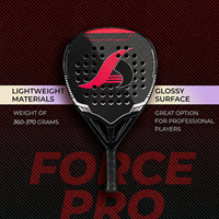Raquette de padel en fibre de carbone JAS 3K Pro, noyau EVA 22 mm, 360 g, forme hybride, surface brillante, rouge et violet, professionnelle, OEM, portable